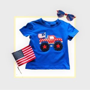 Rev Up Your Little Dude's Patriotic Style with Our USA Monster Truck Tee